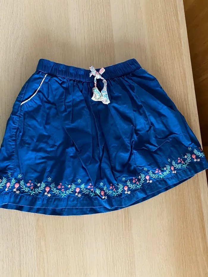 Jupe sergent major fille 6 ans bleu mer océan coquillage