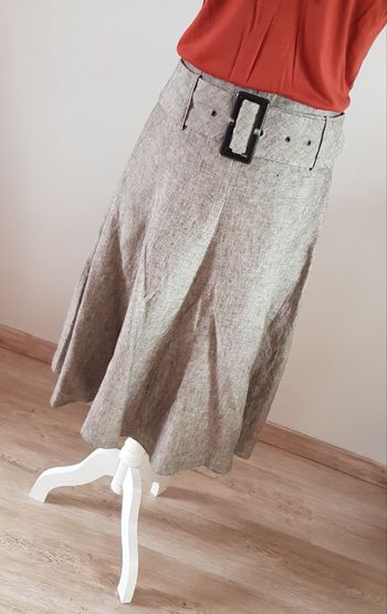 🕊 Jupe en lin gris chiné - T40 - Camaïeu 🕊