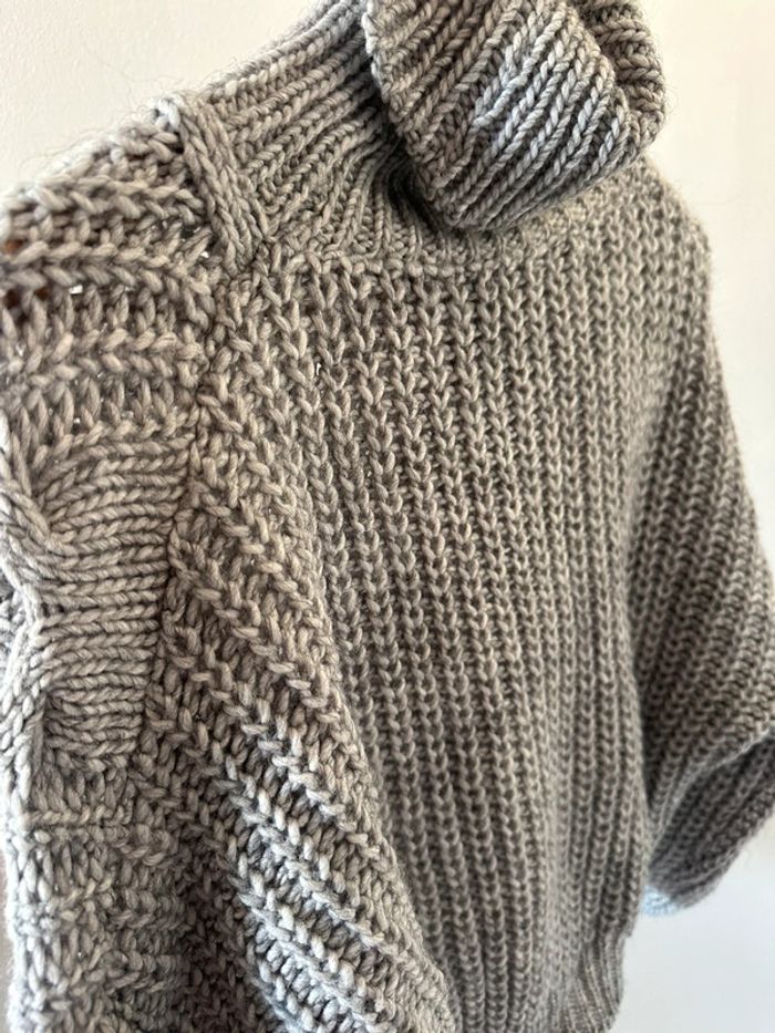 Gros pull à col roulé gris - photo numéro 4