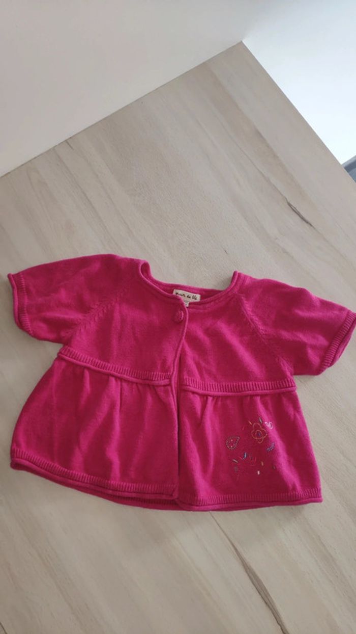 Gilet rose style boléro 18 mois Grain de blé