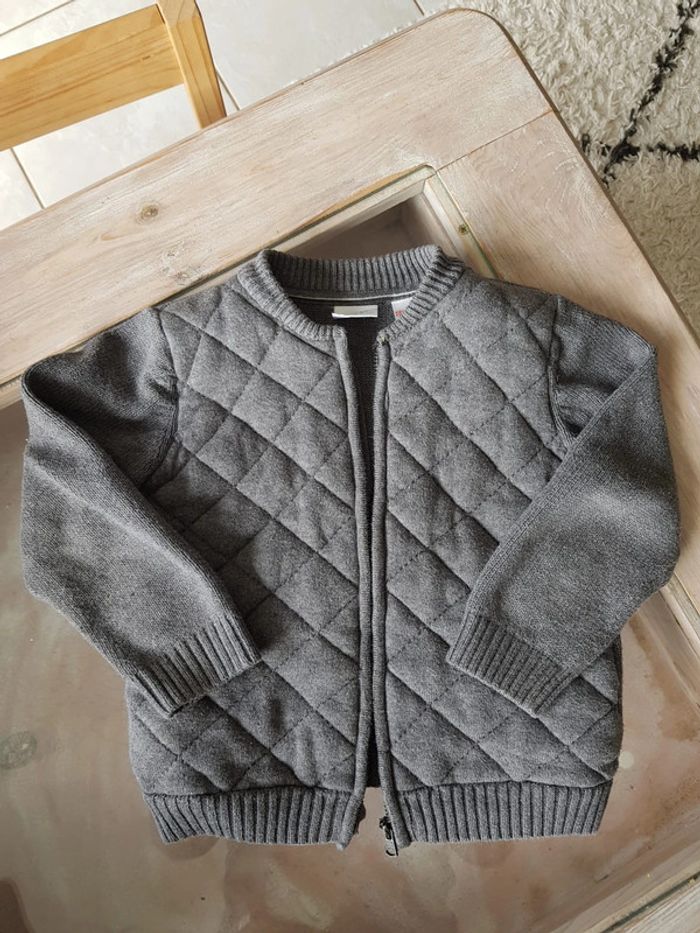 Gilet gris zippe chaud Zara 3-4 ans
