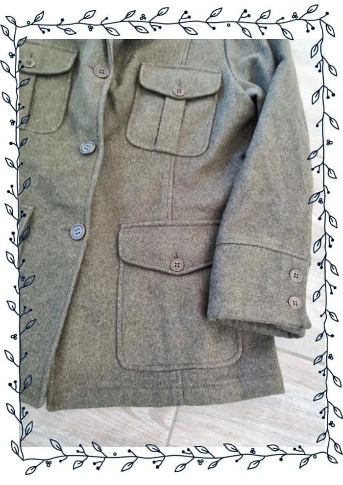 Manteau vert foncé Jodhpur, taille 44 femme, très bon état  80% laine vierge - photo numéro 2