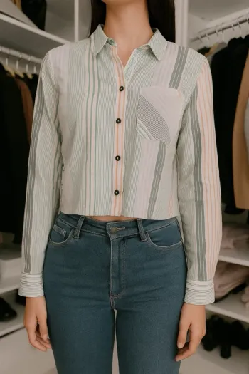 Chemise manches longues urban outfitters L/G 100% coton à rayures