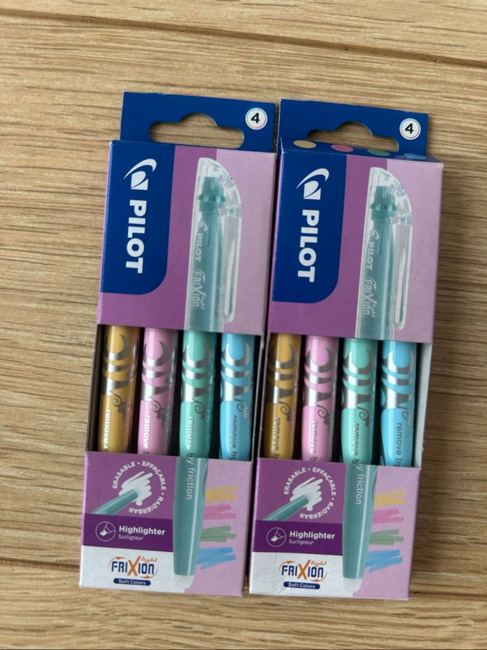 2 lots de 4 surligneurs pilot