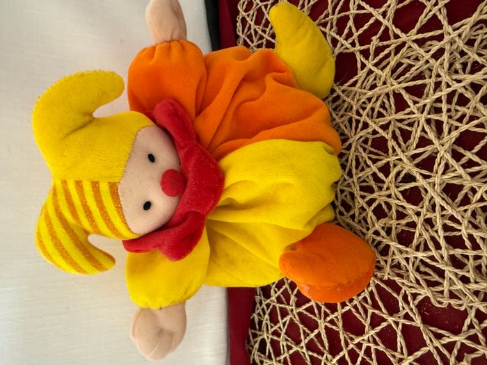 Doudou Arlequin jaune , orange , rouge - photo numéro 2
