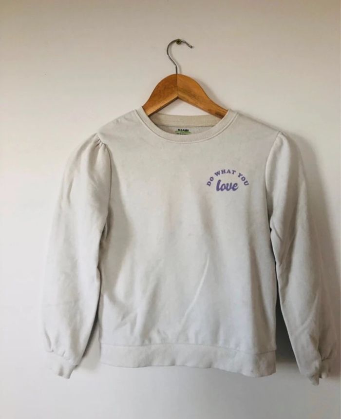 Pull fille 10 ans do what you love blanc - photo numéro 2