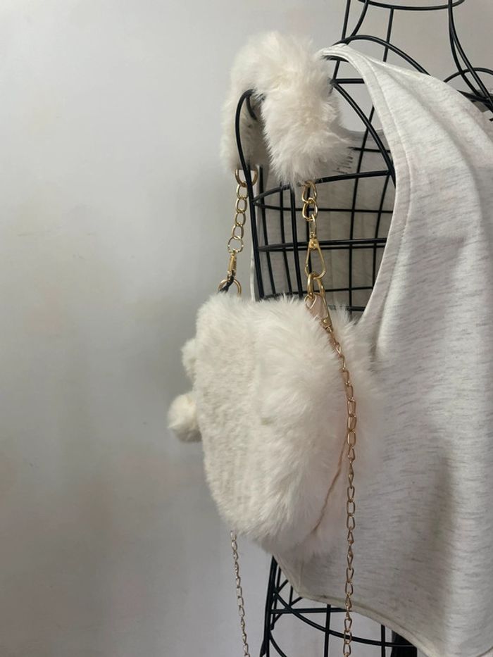 Sac à main élégant en fourrure synthétique avec poignée supérieure et bandoulière - photo numéro 10