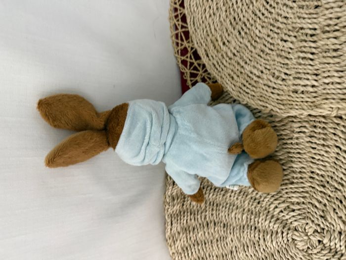 Doudou lapin marron pyjama bleu carotte MAXITA - photo numéro 2