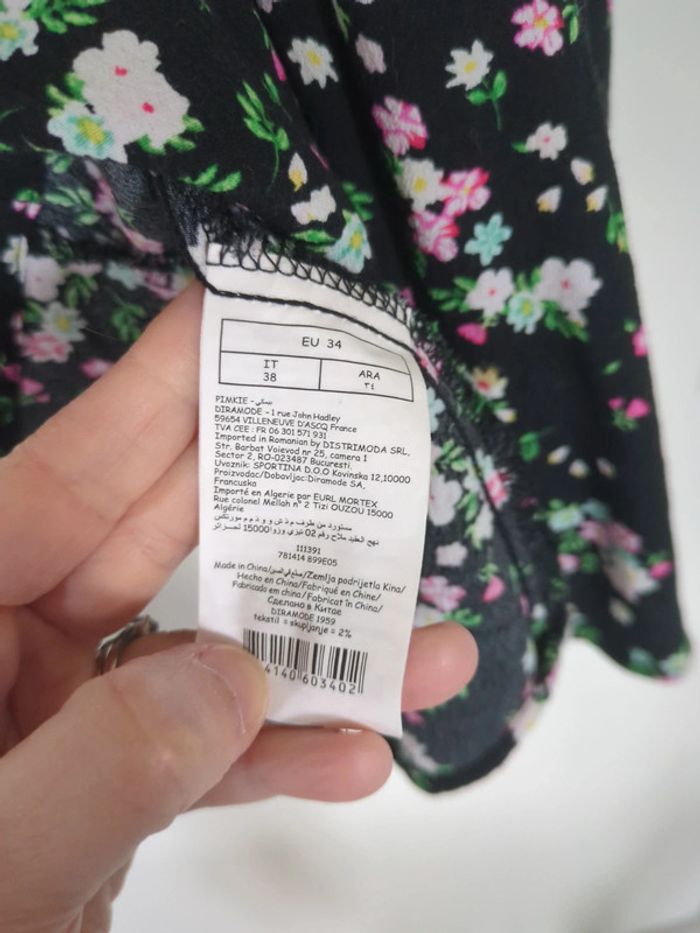 Robe été légère noire fleurie - photo numéro 4