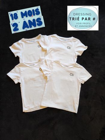 Lot 4 tee shirt maillot de corps 18 mois 2 ans