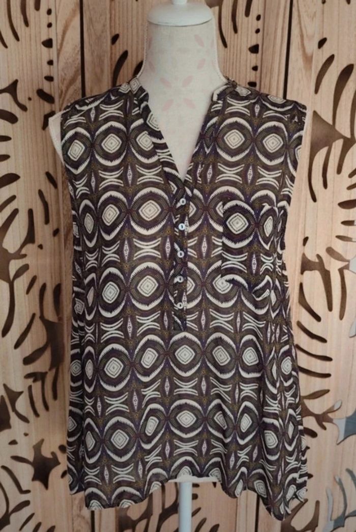 Blouse fluide et légère imprimée T 40 H&M - photo numéro 2