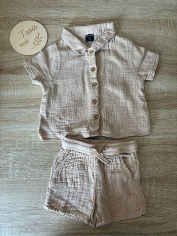 Ensemble short chemise 3 mois