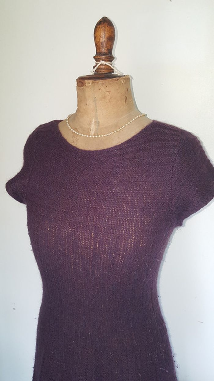 robe Benetton violette taille L mohair - photo numéro 2