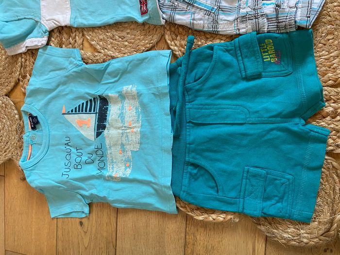 Lot été six mois 3 ensembles bleus - photo numéro 2