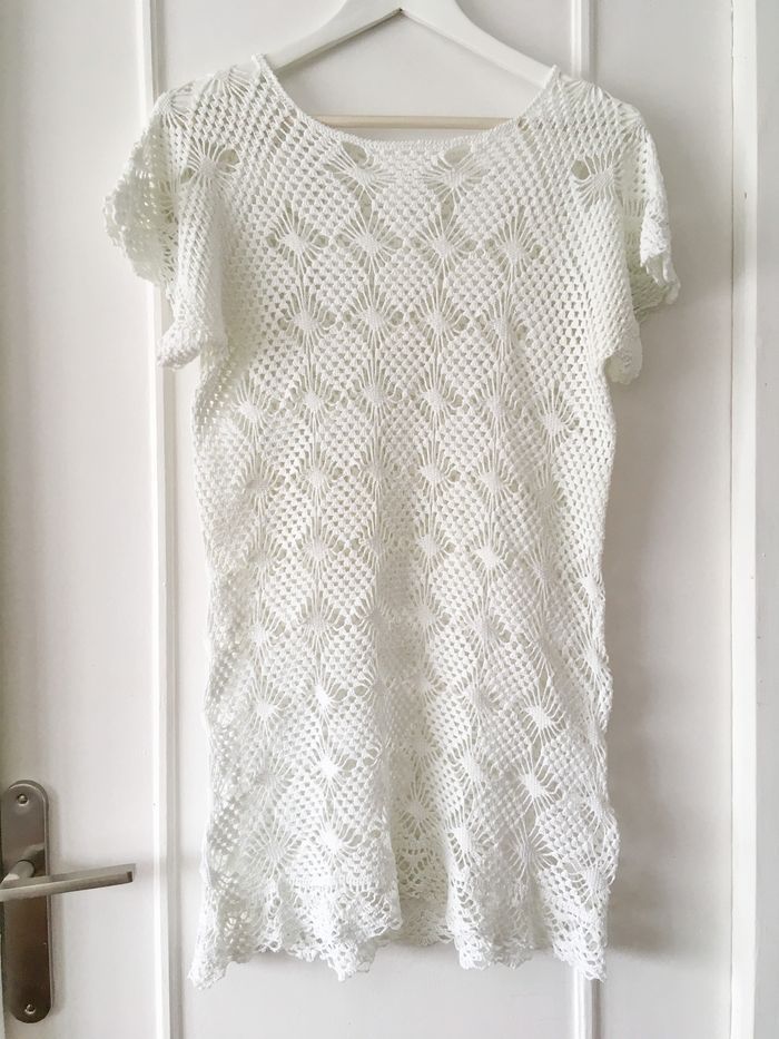 Robe de plage, tunique été, paréo, robe été, robe tricoté - photo numéro 2