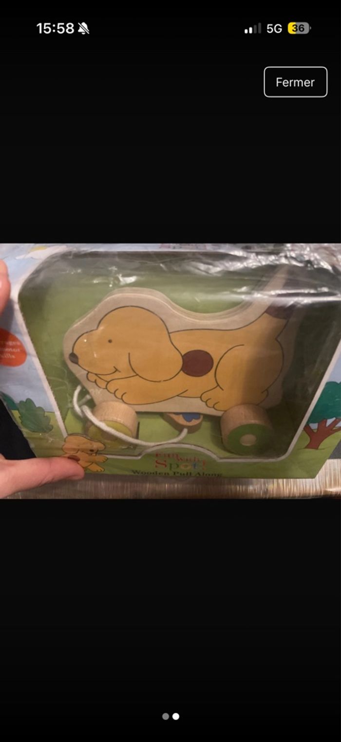 Chien en bois à tirer - photo numéro 2