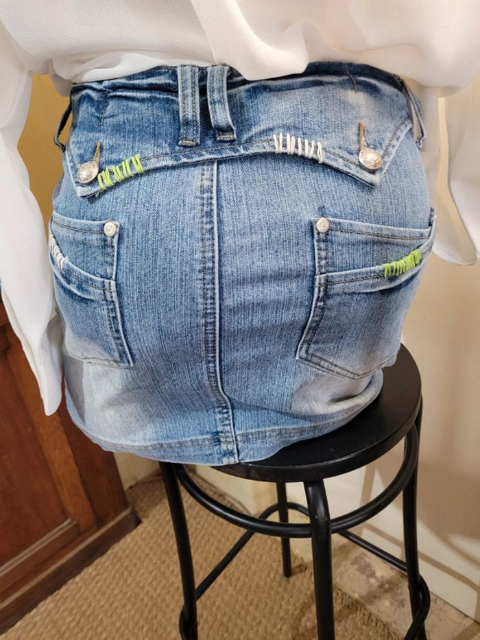 Mini jupe en jean, miss chic, taille 36 - photo numéro 3