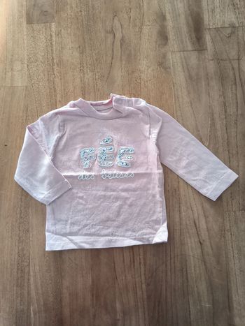 T-shirt rose manches longues Gémo 12mois