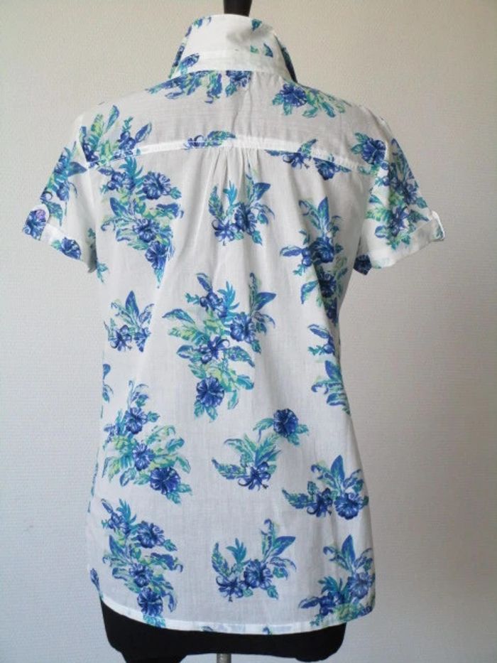 Chemisette blanche fleurs bleues Jac Jac 38 NEUVE - photo numéro 5