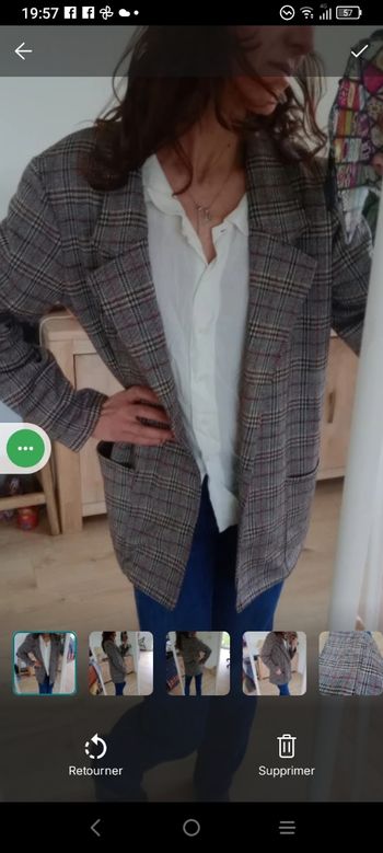 Veste blazer 42 à carreaux prince de Galles c73