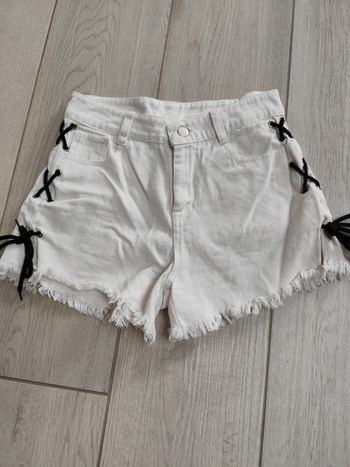 Short en jean blanc