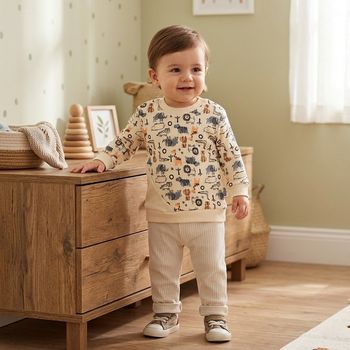 Ensemble Bébé Mixte 12–18 Mois Tendance – Motifs Safari & Couleurs Naturelles Sable&Camel