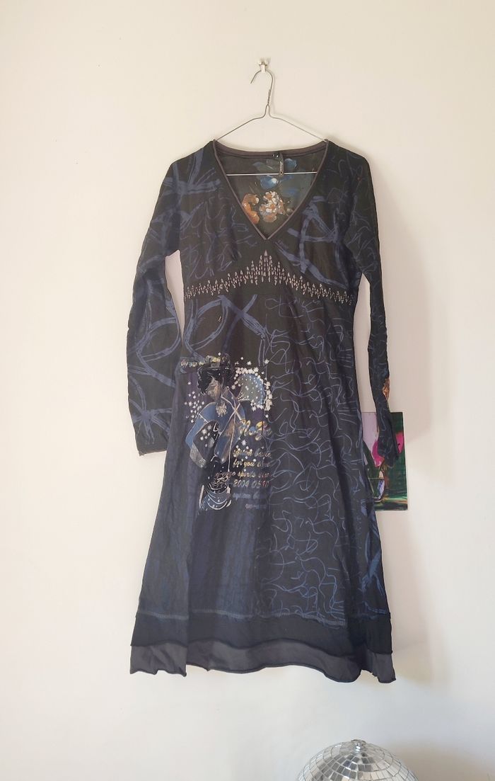 Robe longue y2k taille S patchwork motifs