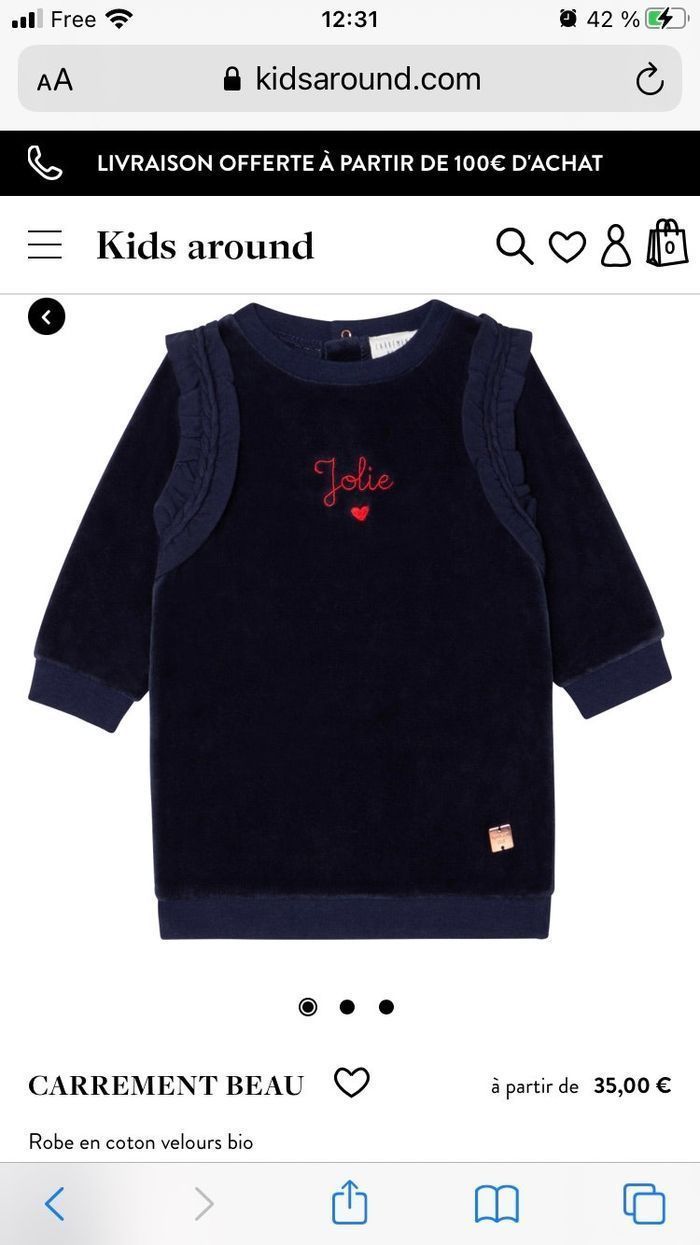 Robe en velours 12mois (Carrément Beau) - photo numéro 4