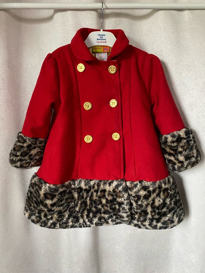Manteau rouge et doré fourrure panthère 3 ans Penelope Mack LTD - photo numéro 4