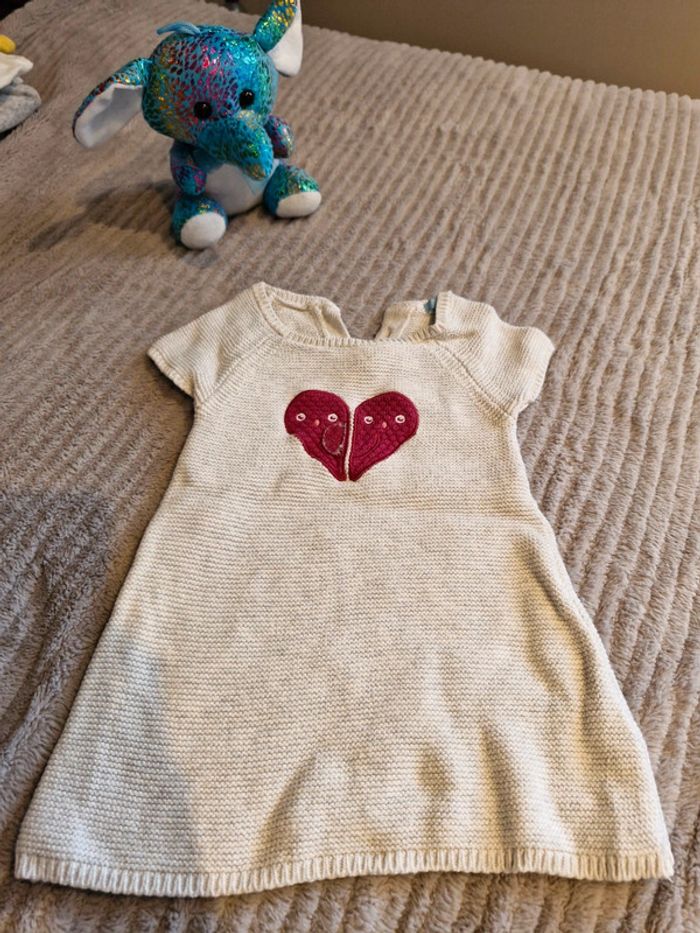 Robe Obaibi fille 18mois gris et Fushia