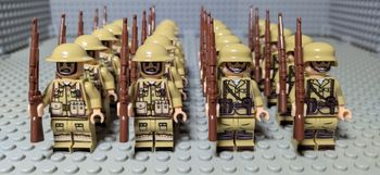 WW2 10 Soldats Britanniques & 10 Soldats Allemands type Lego