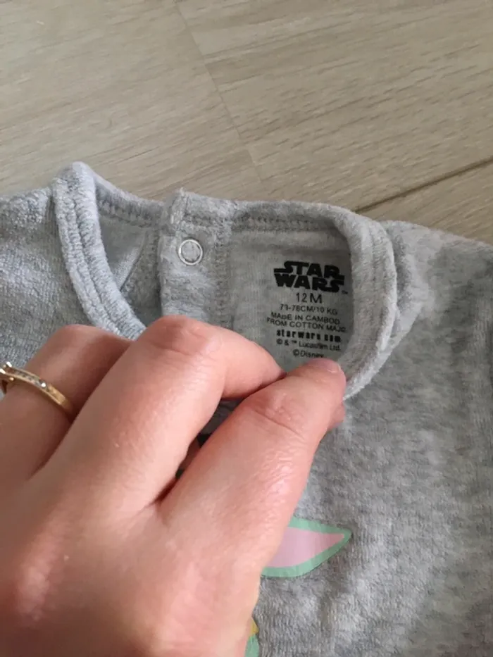 Pyjama 2 pièces velours 12 mois Star Wars - photo numéro 3