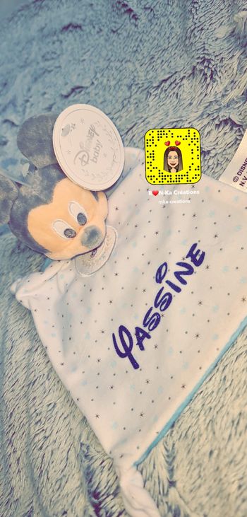 Doudou Mickey Disney baby Prénom 