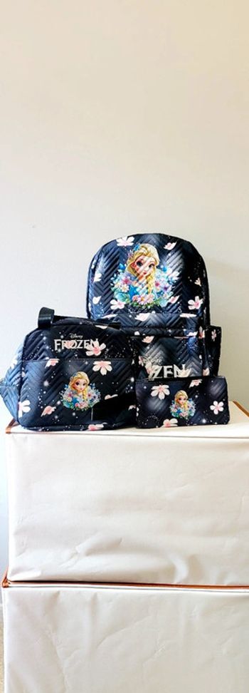Lot sac à dos Disney Reine des Neiges + trousse + sac repas