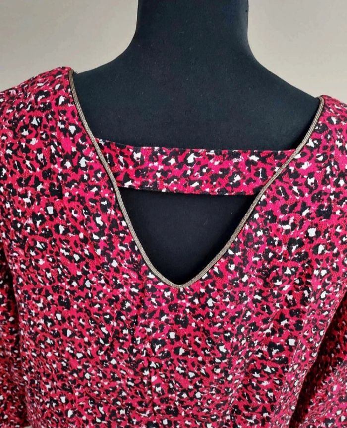 Jolie blouse Promod rouge et noir - photo numéro 4