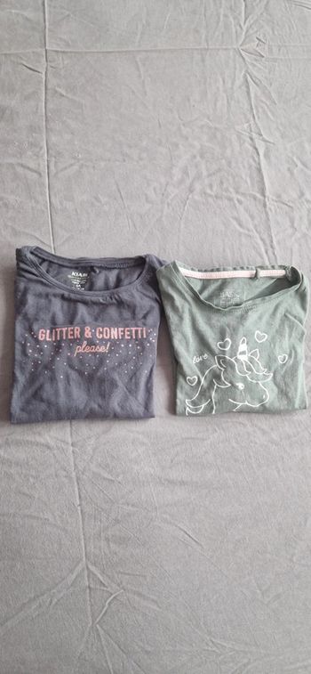 Lot de 2 t-shirts manches longues fille 6 ans