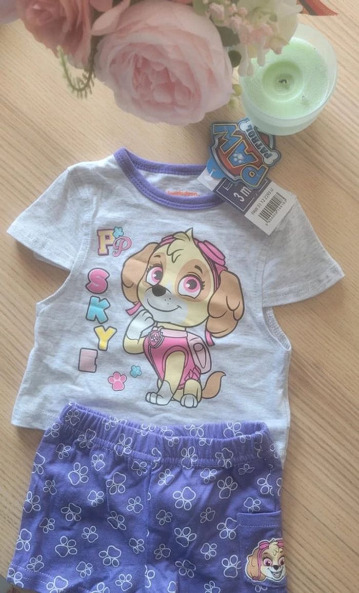 Lots été - t-shirt + Short - PatPatrouille - neuf