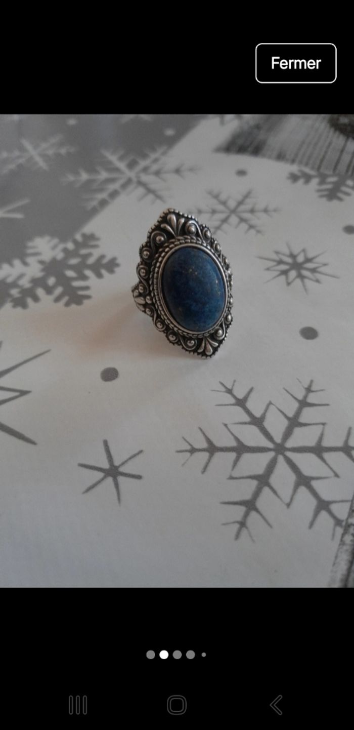 Bague argent 925 et Lapis Lazuli - photo numéro 4