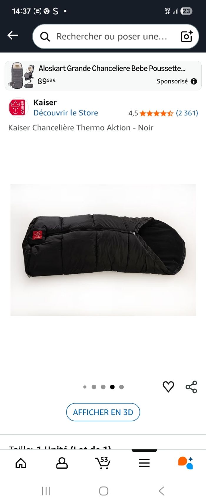 Chanceliere Kaiser thermo action noire