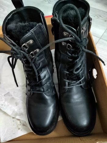 Bottines femme bi matière