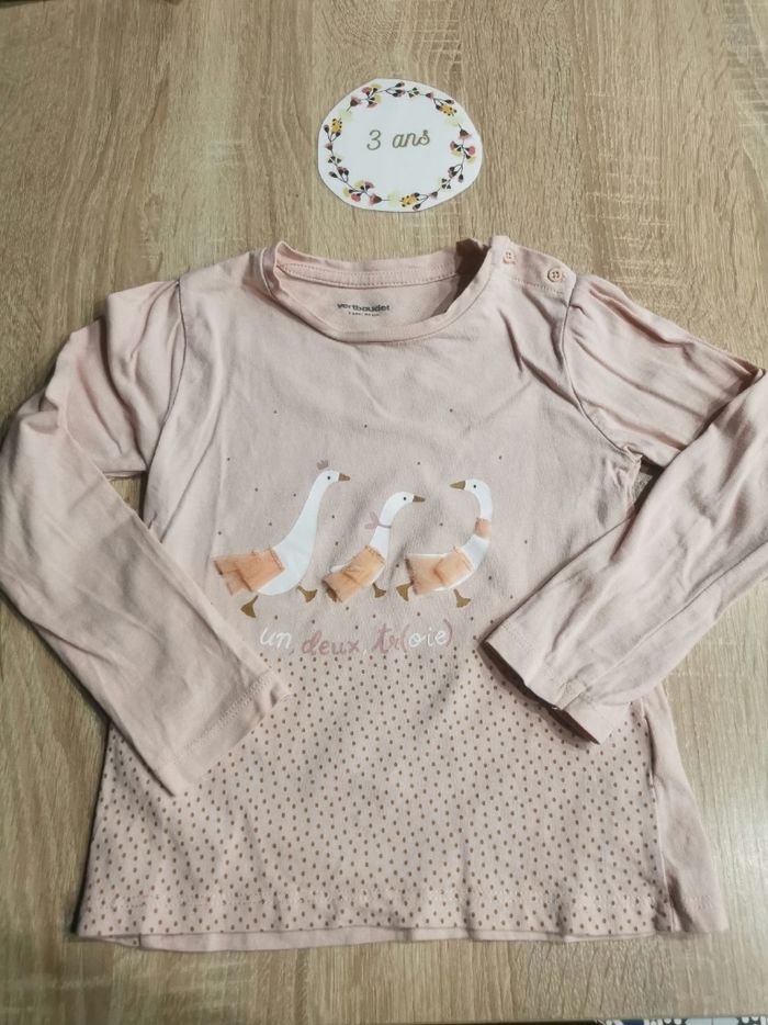 Lot de 4 t-shirts manches longues fille 3 ans vertbaudet - photo numéro 10