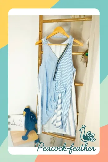 Robe bleue blanche la mode est à vous 42