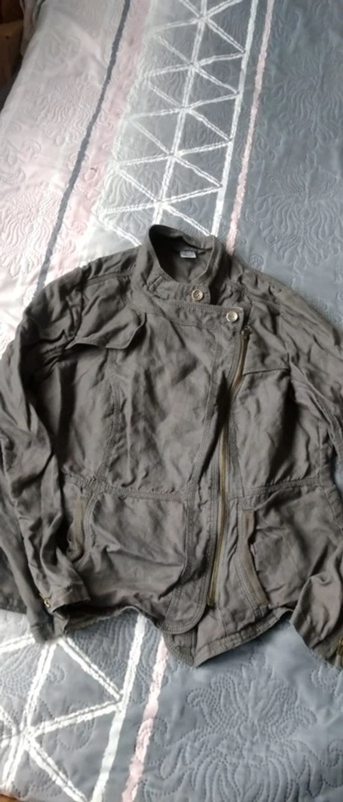 Veste en lin style perfecto gris femme 44 la redoute - photo numéro 5