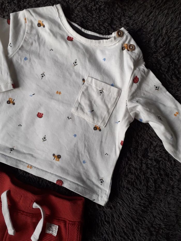 Ensemble tee-shirt +pantalon tracteur ferme - photo numéro 3