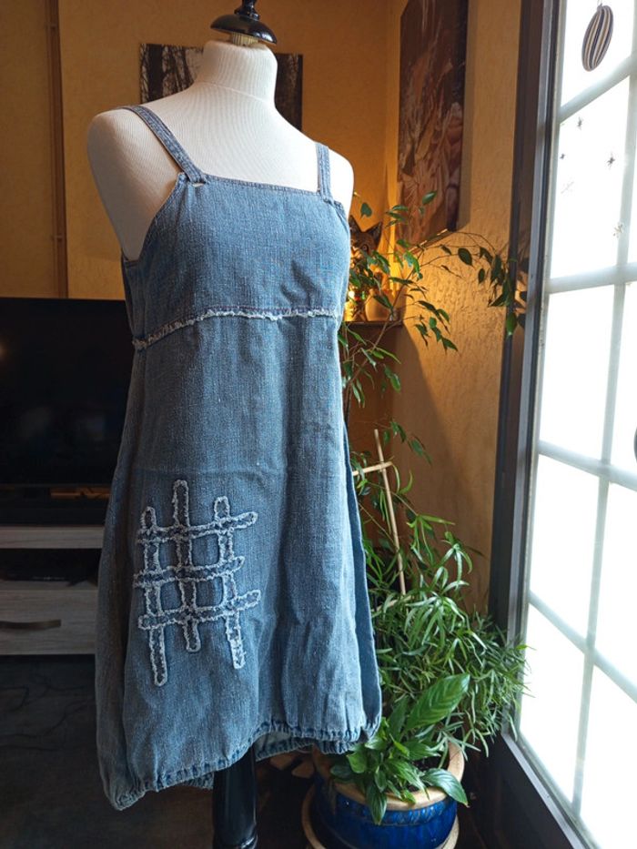 Robe jeans bretelles t40