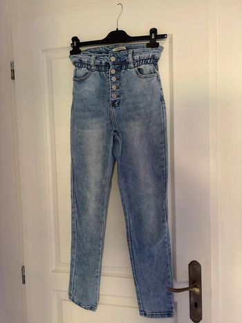 Jean slim bleu femme