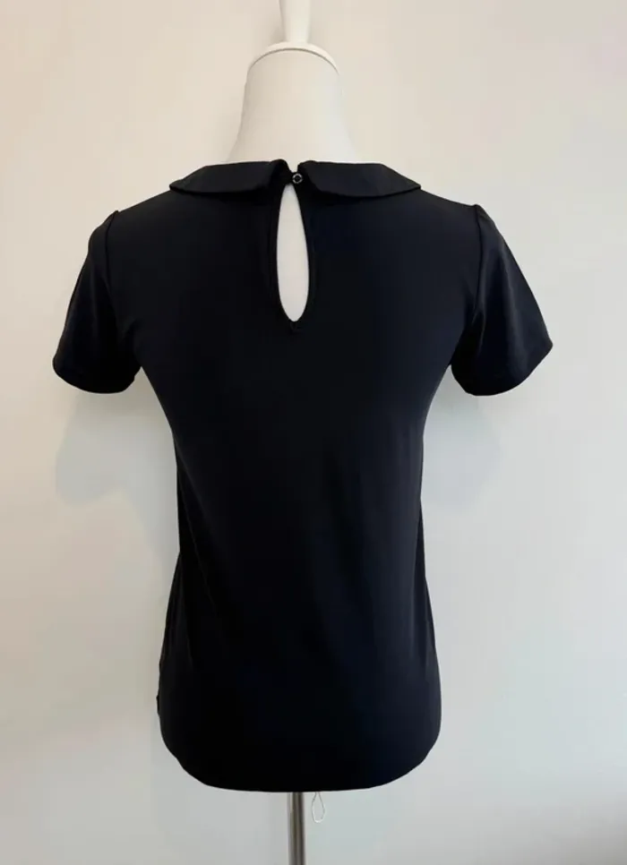 Blouse femme Mer du Nord noire taille XS col claudine parfait état - photo numéro 4