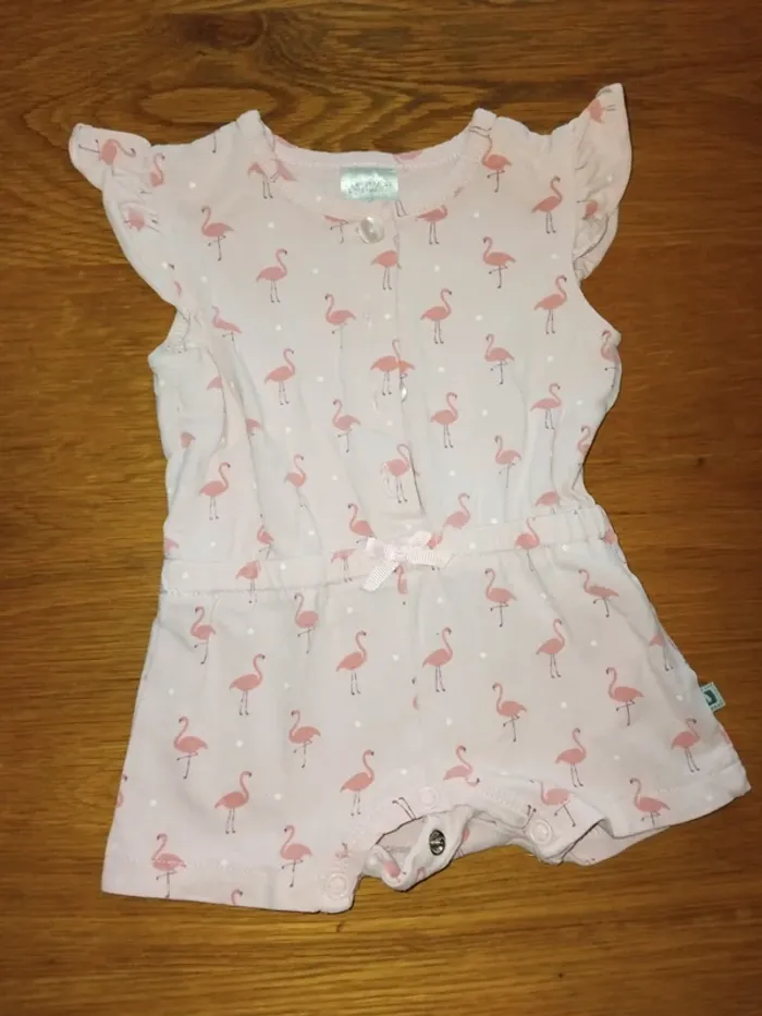 Combi-short rose avec des flamand rose 3mois - photo numéro 2