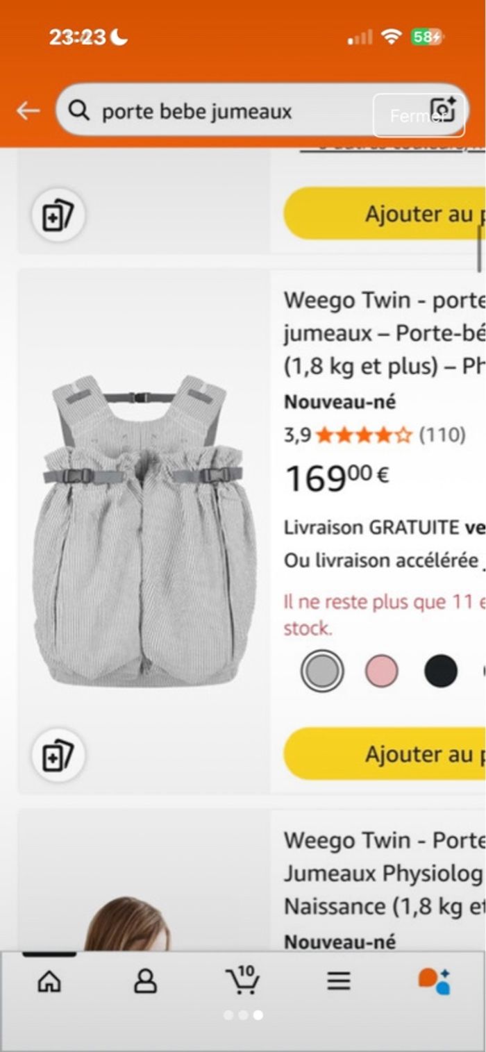 Porte bébé double - photo numéro 3