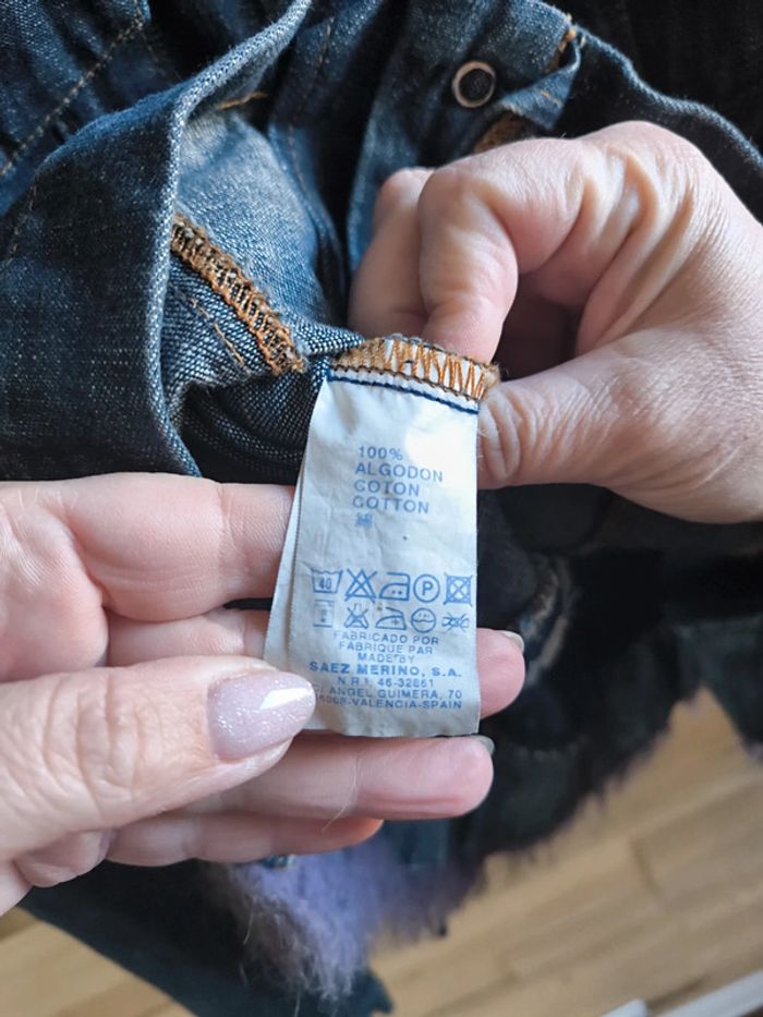 Veste en jeans vintage cimarron brodée taille 42 - photo numéro 5